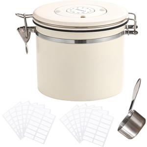 Stainless Steel Coffee Canister, 40 fl oz, Airtight Lid with CO2 Valve, Perfect for Bean, Ground & Tea Storage - Coffee Lovers Essential