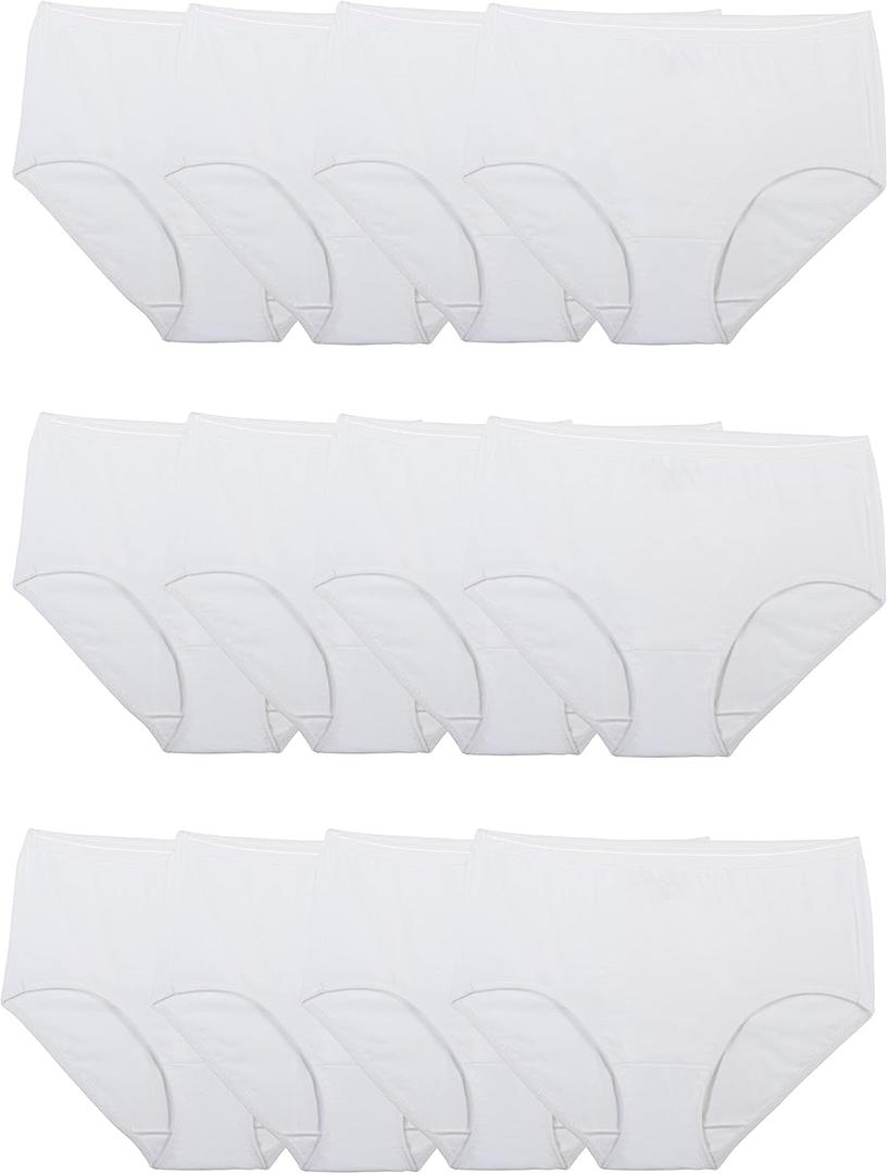Fruit of the Loom Women's Eversoft Cotton Underwear Multipacks, Tag Free & Breathable, (White) Size 6