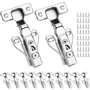10 Pack 1/2'' Overlay Soft Close Cabinet Hinges  105 3D Adjustable Clip-On Concealed Cupboard Hinges for Kitchen Cabinet Doors, Hidden Cabinet Door Hinges with Screws