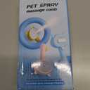 4-in-1 Pet Steam Brush With Handle for Longhair & Shorthair Cats & Dogs - Rubber Spray Brush With Release Button, Dog Comb and Cleaner (Pink)