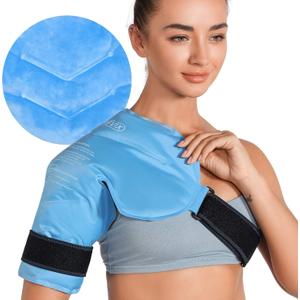 REVIX Shoulder Ice Pack for Rotator Cuff Cold Therapy, Arm Gel Ice Pack for Injuries Reusable, Flexible Cold Compression Wrap for Post-Workout Recovery, Fatigue and Shoulder Discomfort, Blue
