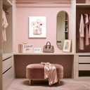 Canvas Wall Art Glam Perfume Pictures Wall Decor Pink Flowers And Gold Canvas Wall Art Girl Home Decor For Bedroom Wall Bathroom Set Room Decor 16 * 24