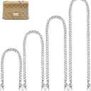 4 Sizes Flat Purse Chain Strap Cross Body Replacement Strap with Mental Buckles(15.7/23.6/31.5/47.2 Inches- Flat Chain, Silver)