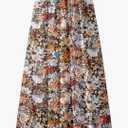 Women's Chiffon Elastic High Waist Pleated A-Line Flared Maxi Skirts, Size: M