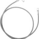 AN3 Braided Steel Turbo Oil Feed Line 90 Degree to Straight Hose End, 48" Remote Turbocharger Oil Drain Return Line Universal for Car Durable Stainless Steel PTFE Silver Tone