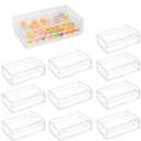 LIDSCURA 12PCS 4.3x2.7x1 Inch Clear Acrylic Boxes with Lids - Mini Rectangle Transparent Plastic Storage Boxes for Jewelry, Coins, Treats, Wedding Party Favors & Display