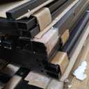 Triple Bunk Bed with Built-in Ladder and Full-Length Guardrails for 3 Kids,Metal L-Shaped Bunk Bed,Space Saving Design, No Box Spring Needed, Black (Twin)