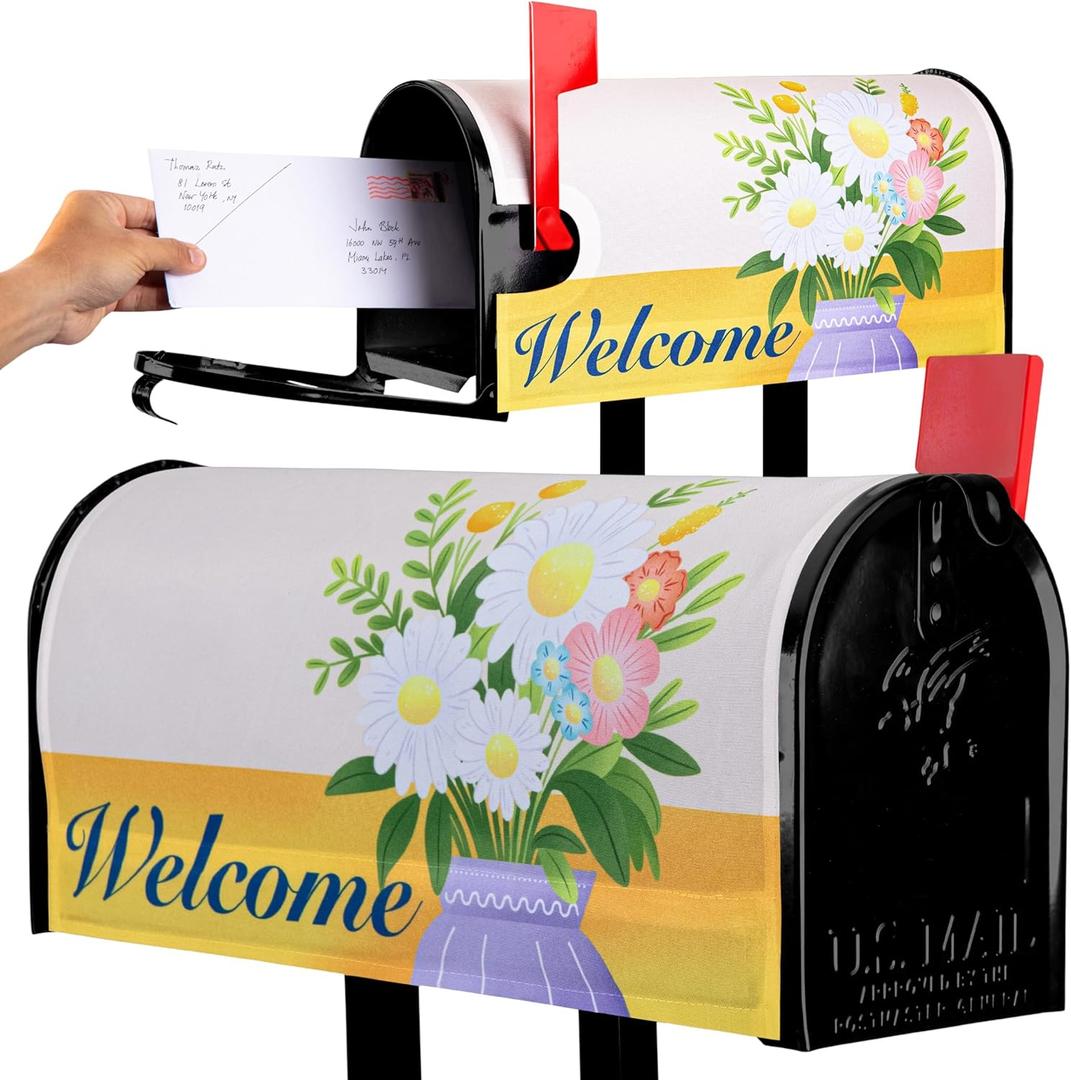 Welcome Magnetic Mailbox Cover  Durable & Stylish Mailbox Covers Magnetic Standard Size 18 x 21 Inch - Easy to Install & UV-Resistant with Strong Magnet for All Seasons