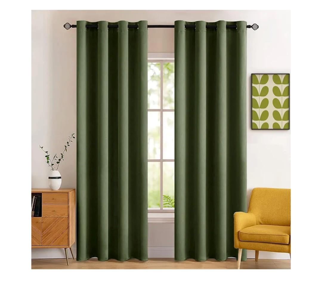 MIULEE Blackout Room Darkening Curtains Thermal Insulated Black Out Drapes Solid Window Treatment Grommet Light Blocking Curtain for Living Room Bedroom 2 Panels Set 52 x 84 inch Length Olive Green
Amazon's Choice