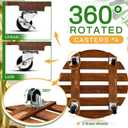 Taiyin 4 Pack 16 Inch Wooden Plant Stand with Lockable Wheels 220 Lbs Heavy Duty Rolling Stand with Casters Strong Plant Roller Dolly Base for Outdoor Indoor