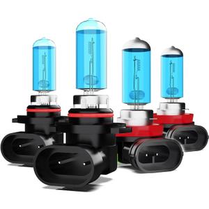 Halogen Headlight Bulbs Fit for Toyota RAV4 2016-2018 Lights bulb,9012 High Beam + H11 Low Beams,6000K White Bright,300% Brightness,Plug N Play,Pack of 4