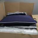 24x24 Outdoor Chair Cushions Set of 2, Waterproof Deep Seat Cushions for Patio Furniture with Removable Cover, Fade Resistant 4'' Outdoor Seat Cushion with Ties Handle for Sofa Couch,Navy White Piping