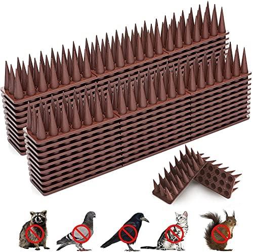 BORHOOD Bird Spikes, Bird Deterrent Spikes for Small Birds Pigeon Squirrel Raccoon Crow Cats Bird Defender Spikes for Outside to Keep Birds Away