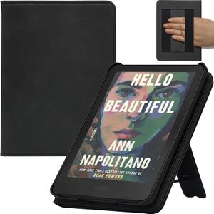 Case for 7" Kindle Paperwhite (12th Gen/Signature Edition 2024 Released) & Kindle Colorsoft Signature Edition with Double Hand-held & Stand, Auto Sleep Wake (Black)