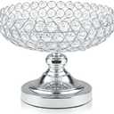 kolnlala Hollow-Carved Design Crystal Fruit Bowl for Table Centerpiece/Counter/Gorgeous Fruit tray for your Kitchen.Nice Gift for her.(Silver, Bowl shape 1pc)