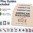 American Mahjong Set with 166 Scratch-Resistant Mahjong Tiles,4 Instruction, Complete Tile Set with 4 Solid Pine Wood Racks & Magnetic Pushers, Portable Carrying Bag & Full Accessories, 47 x 13.5 x 11.5 cm