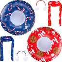 Hungdao 6Pcs Christmas Clothing Accessory Set Include Ear Muff Scarf Inflatable Snow Tube or Mermaid Costume for Doll (Stylish Style)