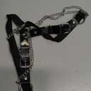 Adjustable Heart-Shaped Thigh Garter 2 Pieces Punk Leather Garter Belts Leg Garter with Chains Body Accessories
