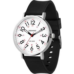 Watch with Second Hand Nursing for Women, Analog Watches for Nurses, 12/24 Hour Military Time, Easy Read Dial, Colorful Silicone Band