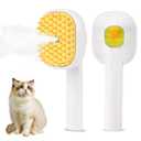 3-in-1 Cat & Dog Steam Brush USB Rechargeable Spray Grooming Comb with Silicone Teeth Anti-Static, Shedding Control & Massaging for All Hair Types Long/Short Hair Pets