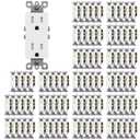 (100 Pack) CML 15 Amp Decor Wall Receptacle Outlet, Child-Safe Tamper Resistant (TR), 15A/125V, Standard Decorator Electrical Outlet, UL Listed, White