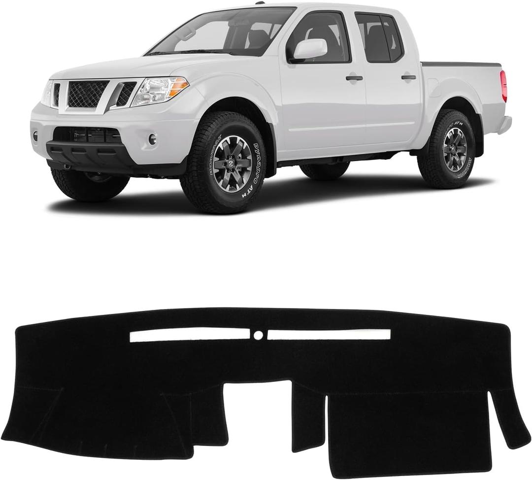 KUST Black Dash Cover for Nissan Frontier 2005-2019 2020 2021/Xterra 2005-2015/Pathfinder 2005-2012, 2009-2012 Suzuki Equato Polyester Dashboard Cover Non-Slip Sunshade Windshield No Glare