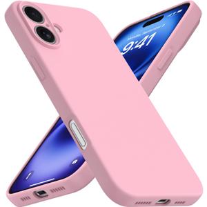Compatible with iPhone 16 Plus Case, Liquid Silicone Upgrade [Camera Protection] [Soft Anti-Scratch Microfiber Lining] Shockproof Phone Case (Pink)