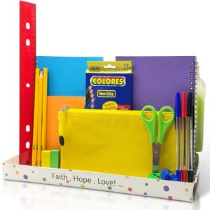 1 Set Back to School Supplies Bundle Kit for Kids Bulk Church Sunday School Supply for Classroom School Supply Box Grades K-5 Christian Charity Donation Supplies for Christmas Child Shoebox Gift