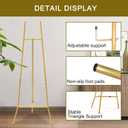Gold Easel Stand for Sign - Heavy Duty Metal Freestanding Adjustable Display Stand (3-Tier), Large Professional Easel for Paintings, Artwork & Commercial Displays, Durable Exhibition Easel