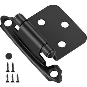 50 Pack Self Closing Kitchen Flush Cabinets Hinge Matte Black 2-1/8" Brushed Nickel Cabinet Door Hinges Cupboard Variable Flush Cabinet Hinge Face Mount