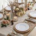 KIRE 120PCS White Plastic Plates - Heavy Duty White Disposable Plates for Party/Wedding - Include 60Pieces 10.25inch Dinner Plates - 60Pieces 7.5inch Dessert/Salad Plates