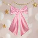 24x36 Inch Large Bow Decor,Giant Satin Bow for Room Wall Decor, Coquette Birthday Party, Wedding Christmas (Hot Pink)