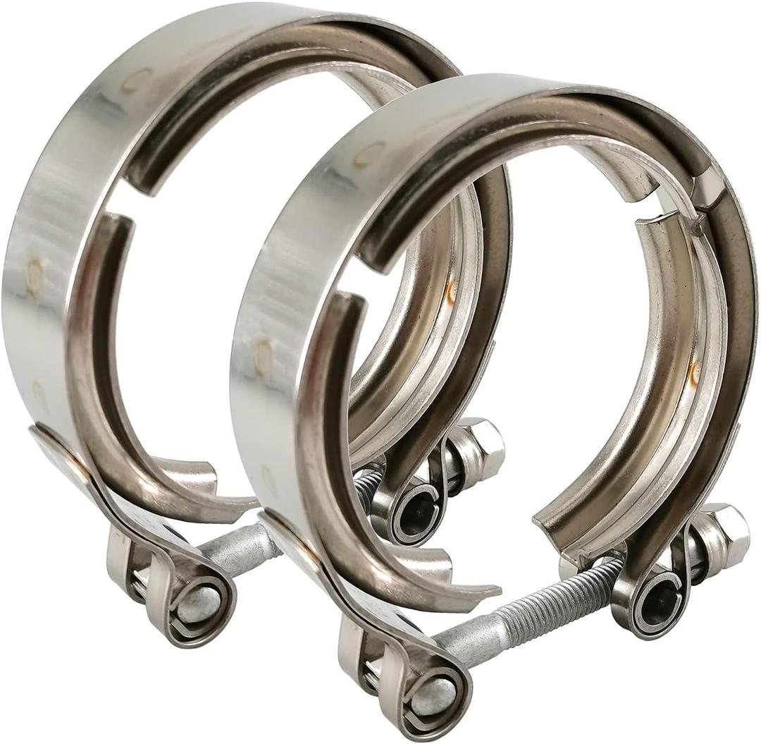 2.5 inch V Band Clamp 304 Stainless Steel for Turbo Downpipes Pack of 2