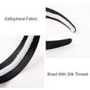 2 x Ivyu Black Headband Wide headbands for Women - 70s Headband Halloween Satin Headbands for Adults Girls 60s headband Hard Head Bands