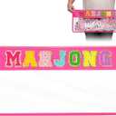 eurovicky Clear American Mahjong Tile Bag, Waterproof Empty Mahjong Storage Bag with Zipper and Letters, Portable Mahjong Organizer for Game Accessories, Bag Only (Vibrant Rosered)