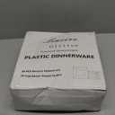 Liacere 100PCS Gold and Gold Square Plastic Plates-50PCS Dinner Plate and 50PCS Dessert Plate-Durable Fancy Disposable Plates for Party & Graduation