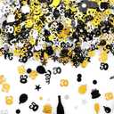 3000 Piece Glitter Confetti - Birthday & Party Decorations for 50th Style Celebrations (Black, Gold, Silver)
