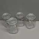 32oz Glass Food Storage Jars with Airtight Clamp Lids,Set of 4 Airtight Glass Canister Square- Clear Storage Container for Kitchen Container Storing Sugar, Flour, Cereal,Coffee,Spice