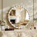28 Inch Silver Round Mirror, Circle Wall Mirror Vanity