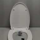 Elongated(Oval) Toilet Seat, Quick-Attach Hardware Metal Hinges, Heavy Duty, Slow Soft and Quiet Close, Durable and Sturdy, Easy to clean, Fits Elongated(Oblong) Toilets, White(18.5)