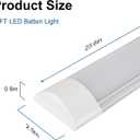 2 Packs 2FT LED Batten Light, Ultra-Thin Ceiling Surface Mounted Light, 20W, Day Light 4000K, IP20, LED Ceiling Lamp for Garage, Shop, Hallway, Office, Market