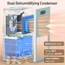 Dehumidifier, 95OZ Dehumidifier for Home 1000 Sq.Ft - Quiet with Auto Shut Off & Relaxing 7 Color Ambient Light,Ideal for Livingroom, Bedroom, Basement(Pale Turquoise)