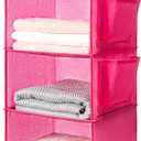 BOOMIBOO Hanging Closet Organize and Shelves5-Hanging Shelf with 2 Side PocketsStorage Foldable Pink (1)