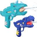 unanscre 2 Pack Dinosaur Water Blaster Soaker Gun for Kids, Dino Pump Action Outdoor Squirt Gun, LongRange Shooting Water Squirters Toys for Pool/Beach/Yard/Party Play