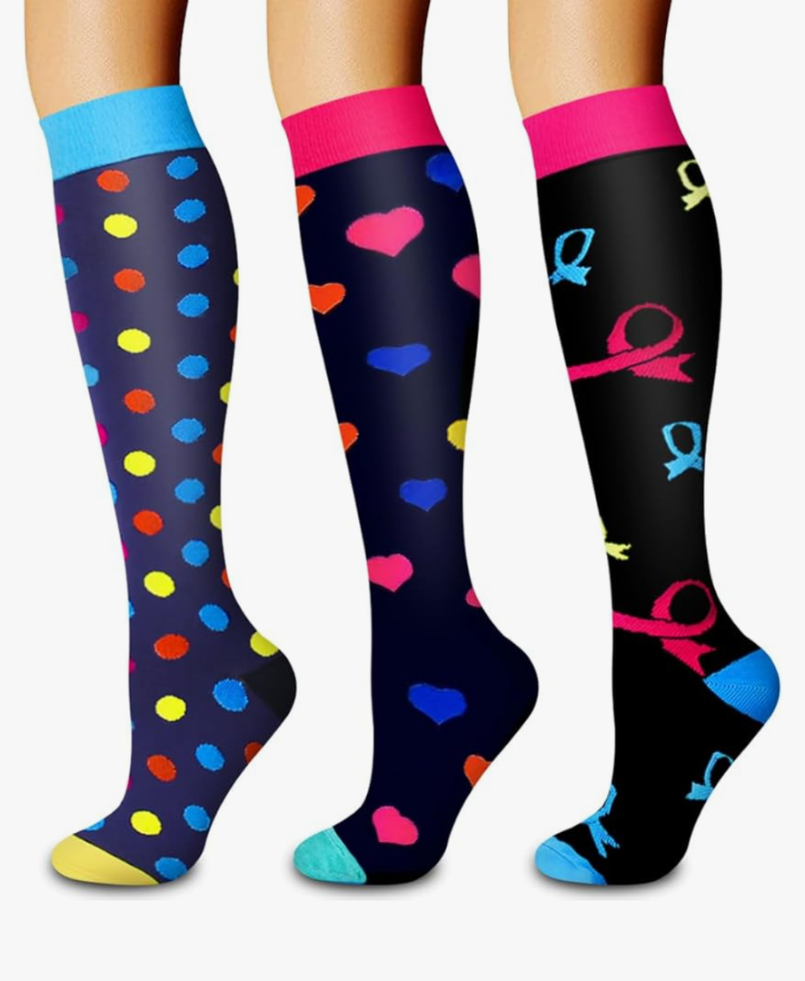 Laite Hebe 3 Pack Medical Compression Sock-Compression Sock for Women and Men-Best for Running,Nursing,Sports L-XL