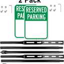 Blank Reserved Parking Signs with 54 Inch Heavy Duty Metal Stake, 14x10 Inch Reflective Aluminum, 2Pack with Hardware