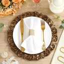 30 Pcs Antique Gold Charger Plates Bulk 13 Inch Embossed Rim Plastic Round Decorative Vintage Plates Charger for Dinner Wedding Party Event Table Setting Decoration (Vintage)
