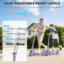 Scooters for Kids 8-12, Teens & Adults - Lightweight, Foldable, 8-Inch Big Wheels, Hand Brake & Bell, 4 Adjustable Height Levels, 240 lbs Max Load, Perfect for School, Campus and Park Rides
