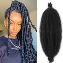 20 Inch Pre-Separated Springy Afro Twist Hair 8 Packs Spring Twist Hair For Distressed Soft Locs Natural Black Marley Twist Braiding Hair Synthetic Hair Extension For Black Women (8 Strands/Pack,1B#)