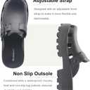 Meetinspace Platform Clogs for Women Stylish Mules Clogs with Thick Sole Quick Drying Comfortable Slip On Sandals with Adjustable Strap (Black) Size 6